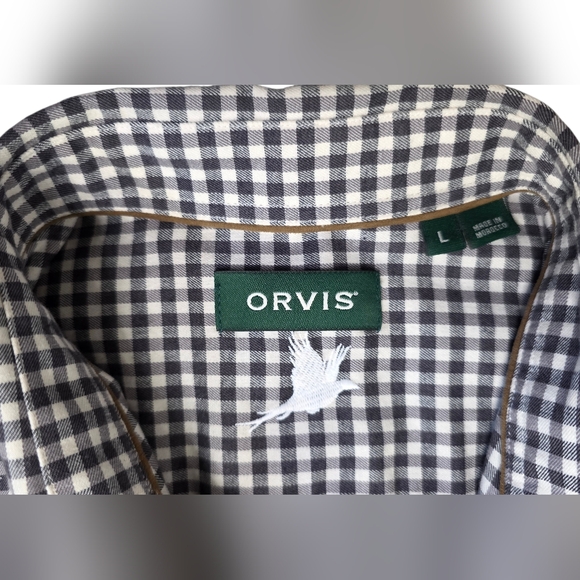Orvis Large Country Twill Gingham Button Down Shirt - Picture 2 of 9